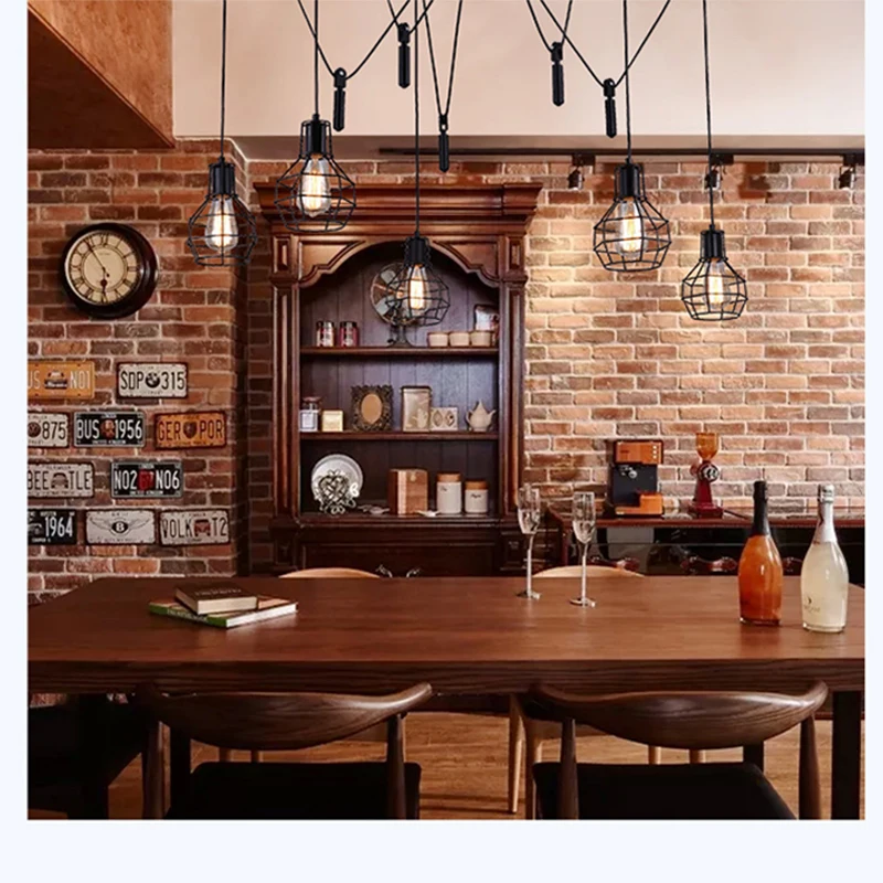 Винтажная люстра сделай сам с пауком креативная Люстра для ресторана гостиной E27