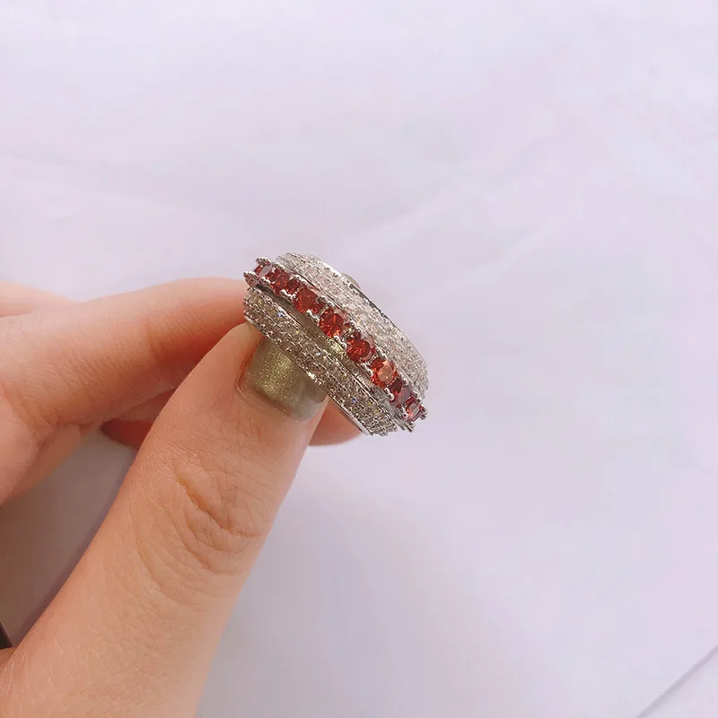 Женское кольцо с бриллиантами 925 пробы anillos серебряное поворотом вечерние кольца