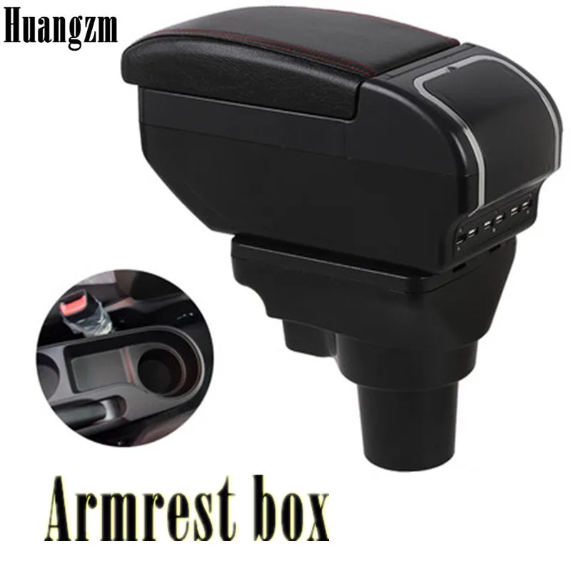 Подлокотник для KIA Rio 4 2017-2018 вращающийся центральный консольный ящик хранения USB