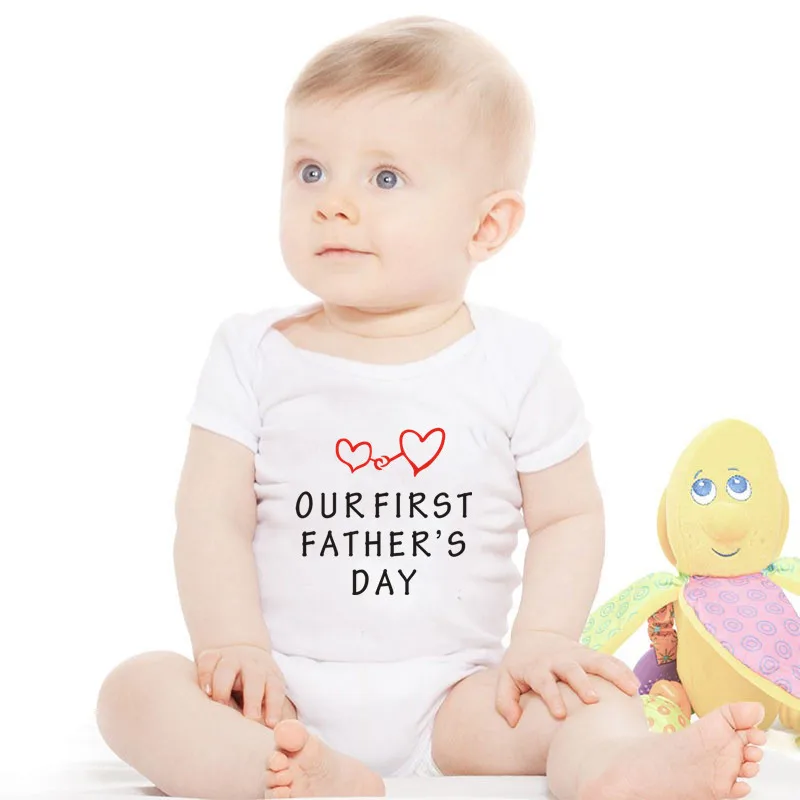 Новый мультфильм Father's Day детские комбинезоны с печатью для новорожденных