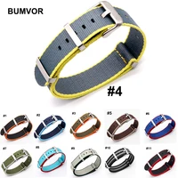 bumvor 1pcs nato strap 22mm nylon watch band replacement strap for nato army sport watch bracelet buckle belt