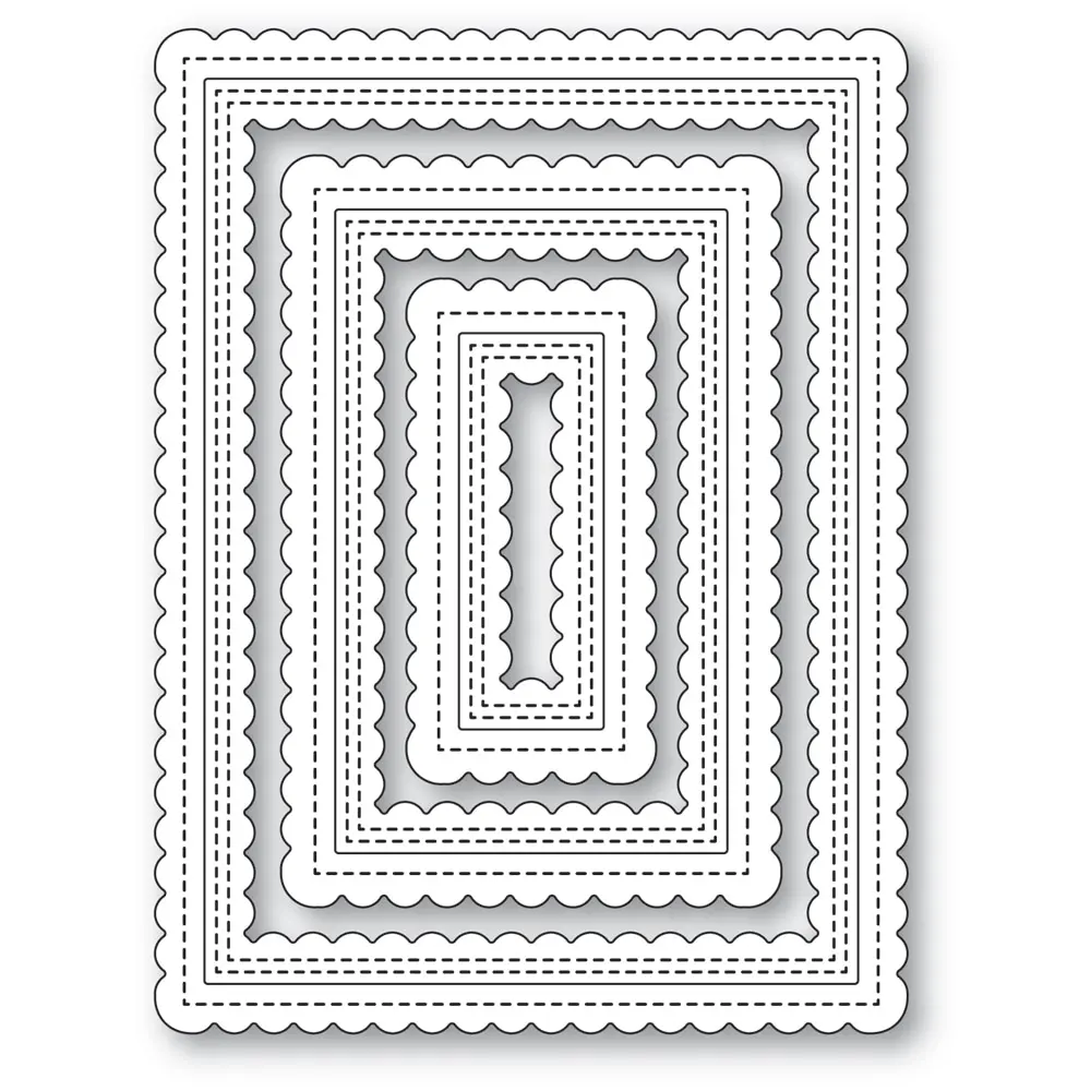 

Металлические Вырубные штампы, Двойная Рама с зубчатыми стежками, форма, карточка, скрапбукинг, бумажный нож, форма, лезвие, перфоратор, траф...