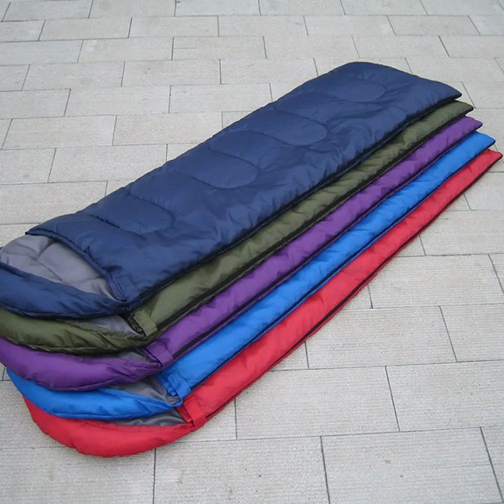 Envelope Outdoor Camping Adult Sleeping Bag Portable Ultra Light Waterproof Travel Hiking With Cap Dropshipping | Спорт и