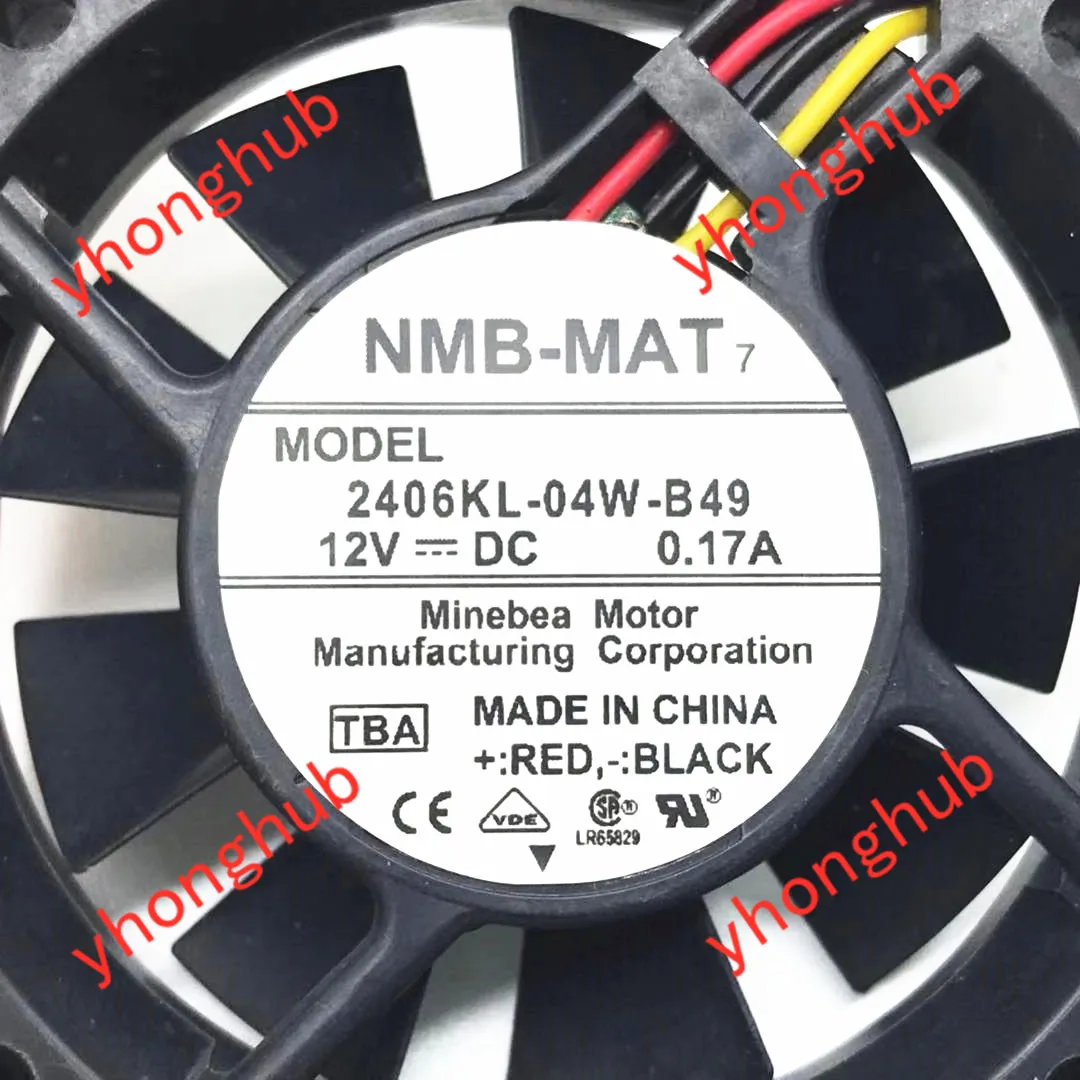 NMB-MAT 2406KL-04W-B49 TBA Сервер охлаждающий вентилятор DC 12V 0.17A 60x60x15 мм 3 провода |