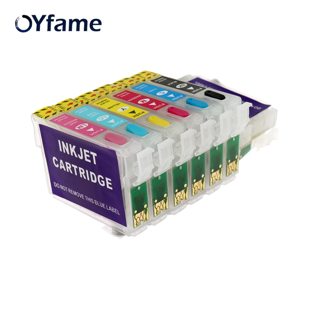OYfame T0981- T0986 многоразовый чернильный картридж с чипами для принтера Epson Artisan 600 700 800