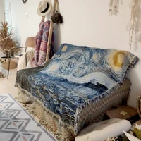 dimi bedroom bedspread tablecloth tapestry home decor tapestry decorative bed blankets van gogh star blanket starry night thick