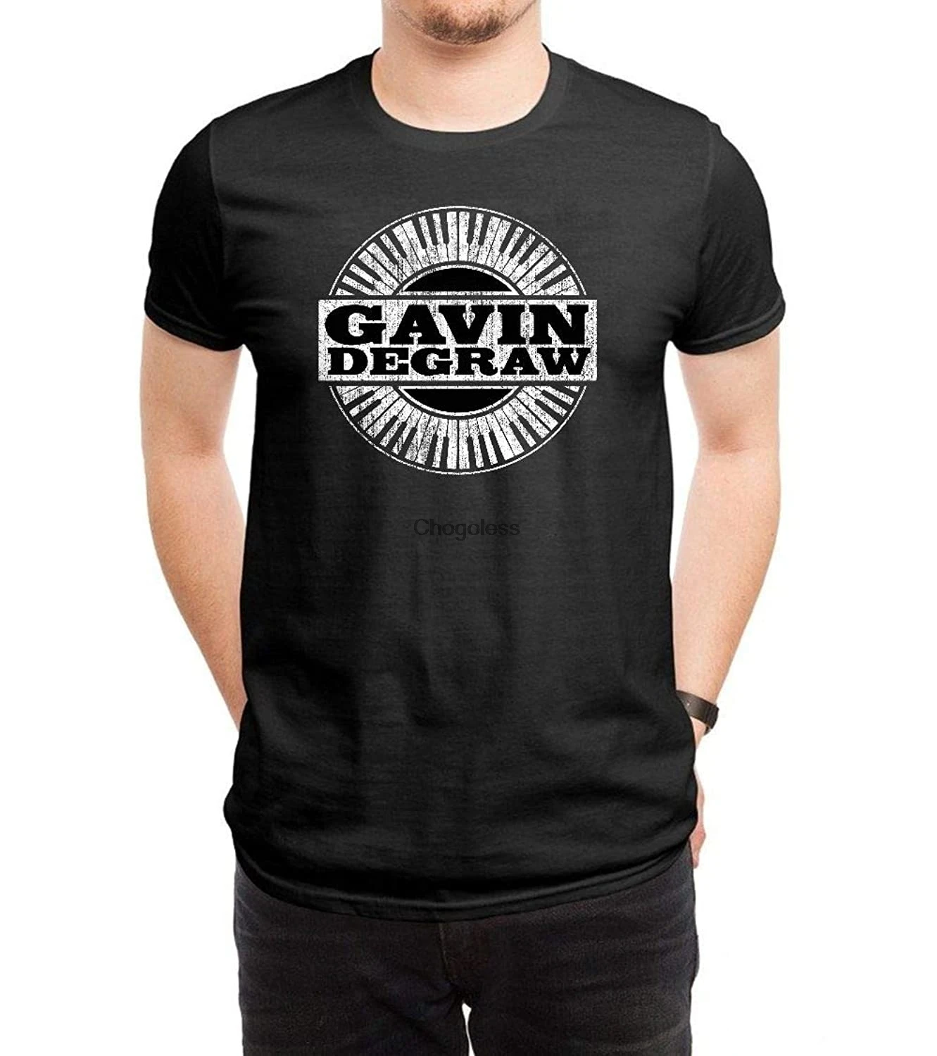 

LILILOV-camisetas para hombre con Logo de Degraw, color negro