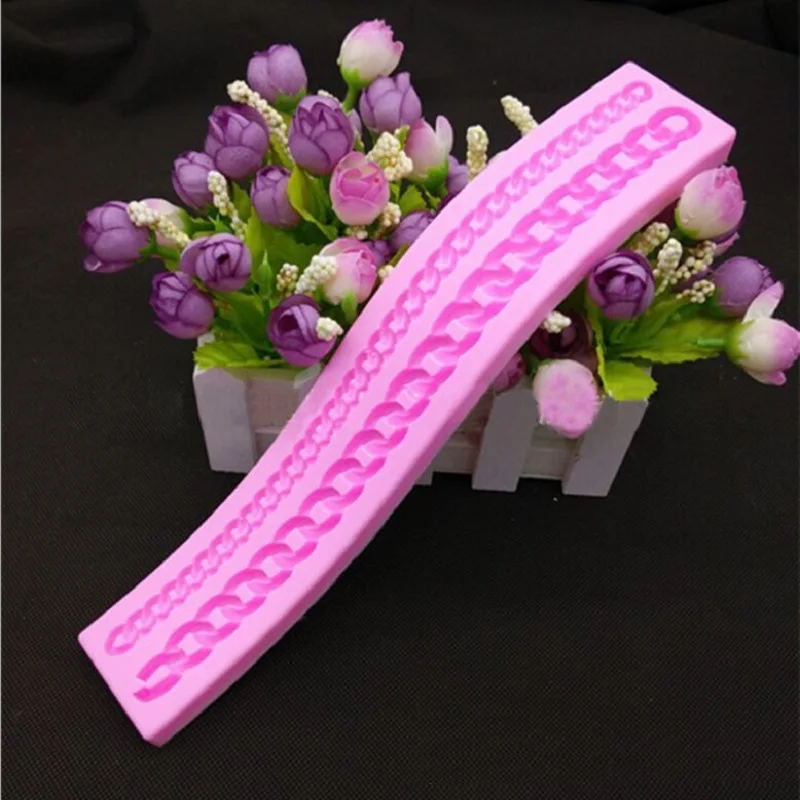 Силиконовая форма G168 для украшения тортов длинный ремешок на цепочке случайный