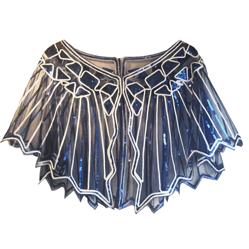 1920S женские блестящие бусины Украшенные вечерним ворсом элегантная накидка -