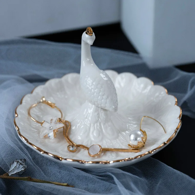 Керамическое кольцо с павлином ювелирная пластина витрина для сережек подставка