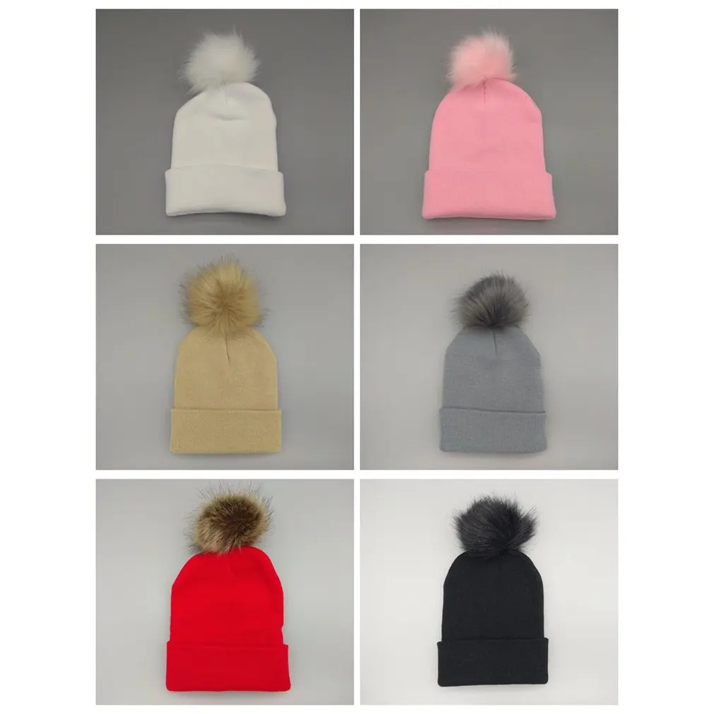 Меховая шапка с помпонами зимняя женская для девочек вязаные шапочки фирменная