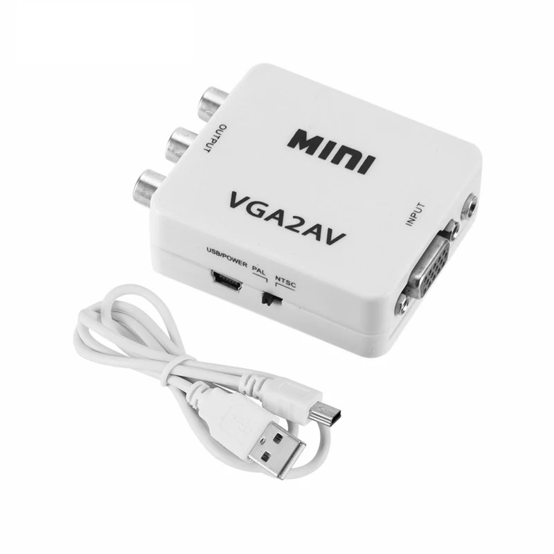 Преобразователь VGA2AV/CVBS с 3 5 мм для ПК к телевизору HD компьютера VGA AV|Кабели VGA| |