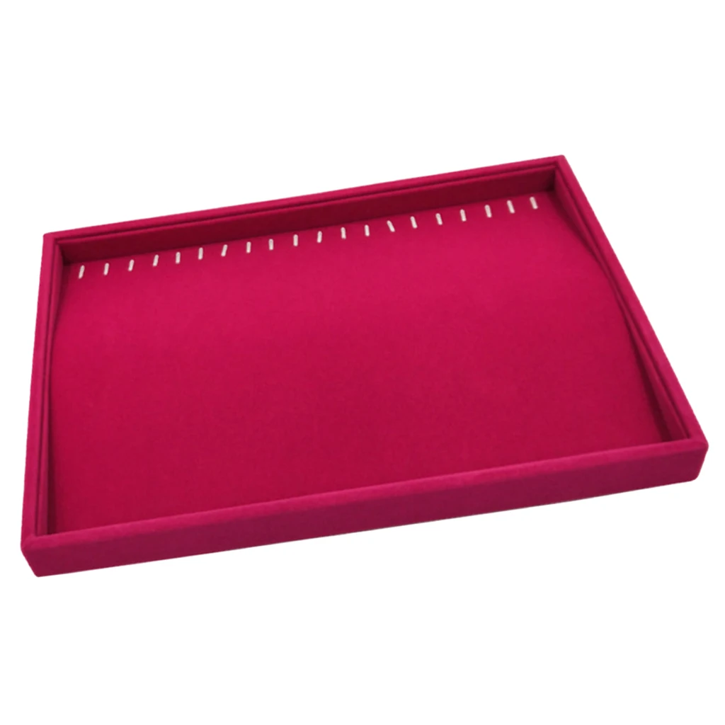

Rose Pink Velvet Jewelry Display Organizer Box Tray Showcase For Pendant Earring Necklace 12/24/30 Grids