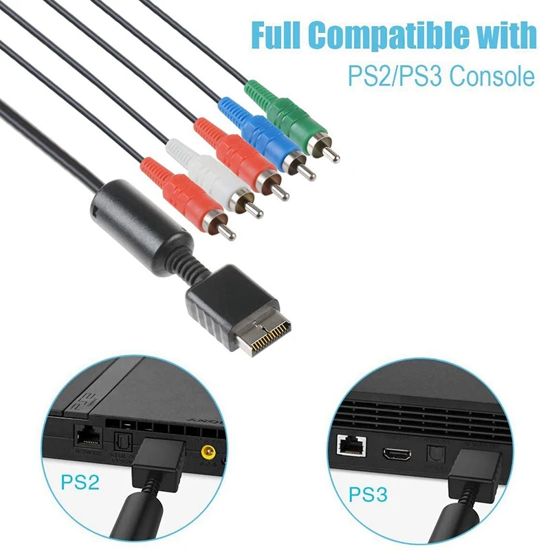 Ypbpr для PS2/PS3/PS3 Slim HD TV-Ready TV Компонент AV кабель 5 проводов 6 футов черный | Электроника