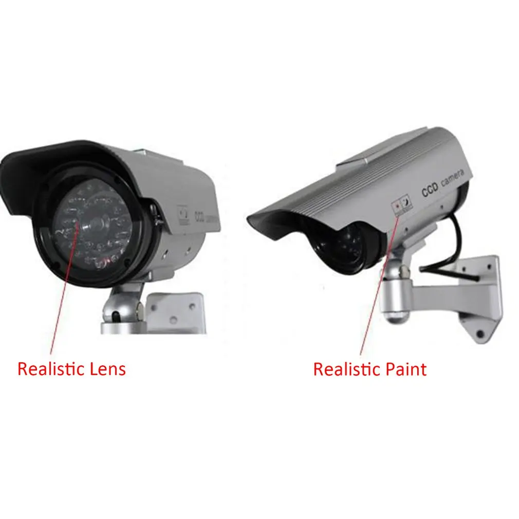 Солнечный Мощность Светодиодный CCTV Камера поддельные безопасности Открытый