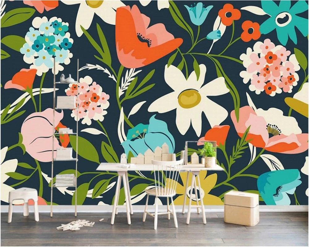 

3d обои для гостиной, настенные украшения, 3d обои, современные, ручная роспись, цветы, фотообои, 3d обои