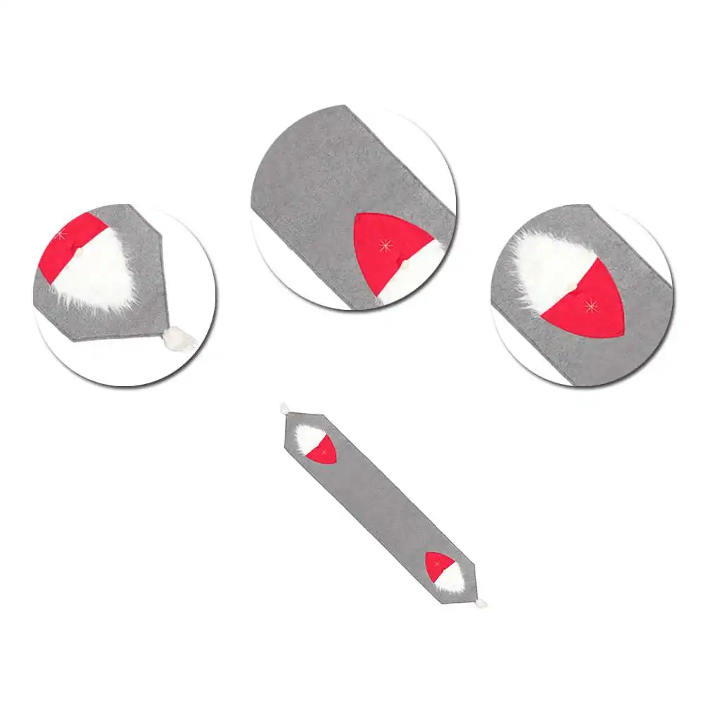 

Cartoon Faceless Doll Christmas Table Flag Linen Tablecloth Table-Runner Home Christmas Decoration