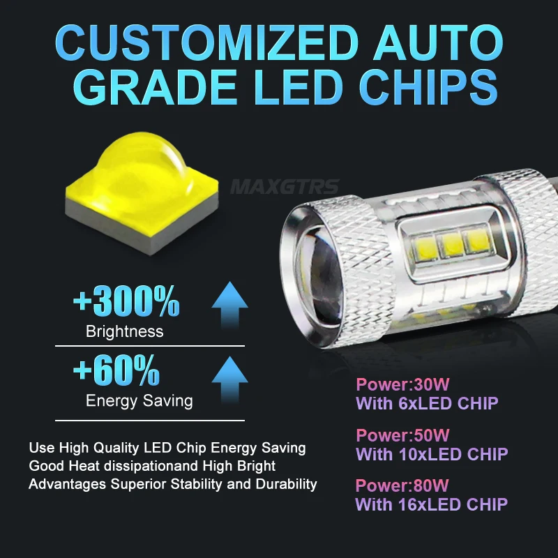 2x W21W светодиодный задний фонарь 30 Вт 50 80 CREE Chip XBD T20 лампа 12 В 7440 стоп сигнал для