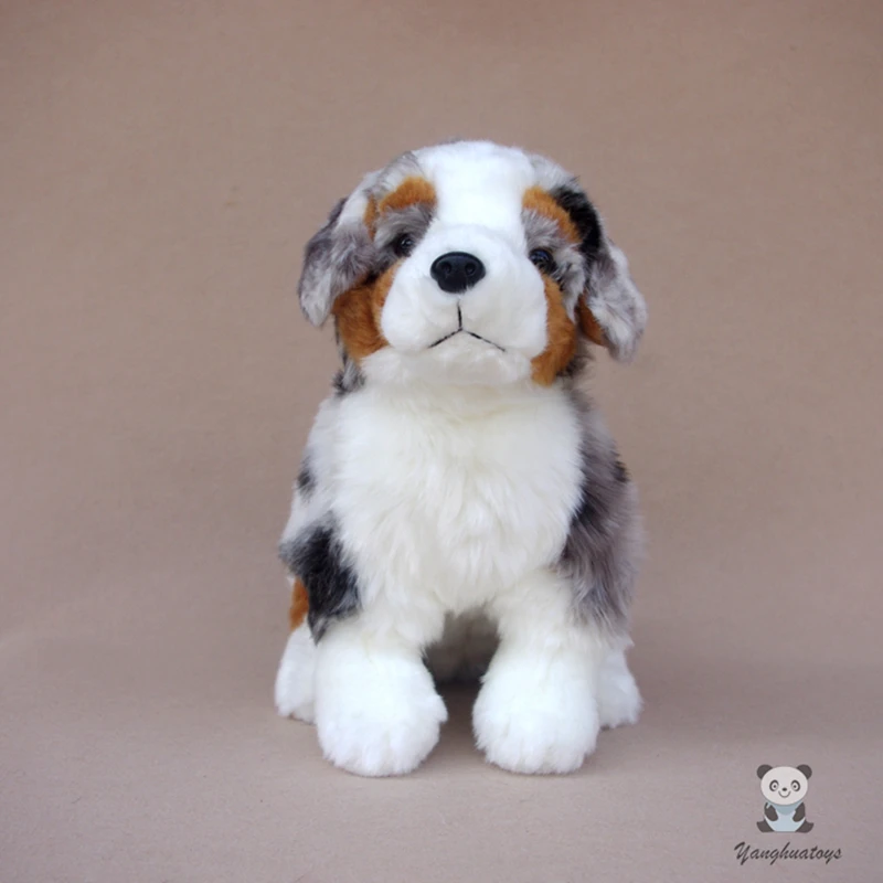 Carino animali di peluche giocattolo di vita reale di giocattoli di peluche peluche regali di festa cani da pastore australiano bambola