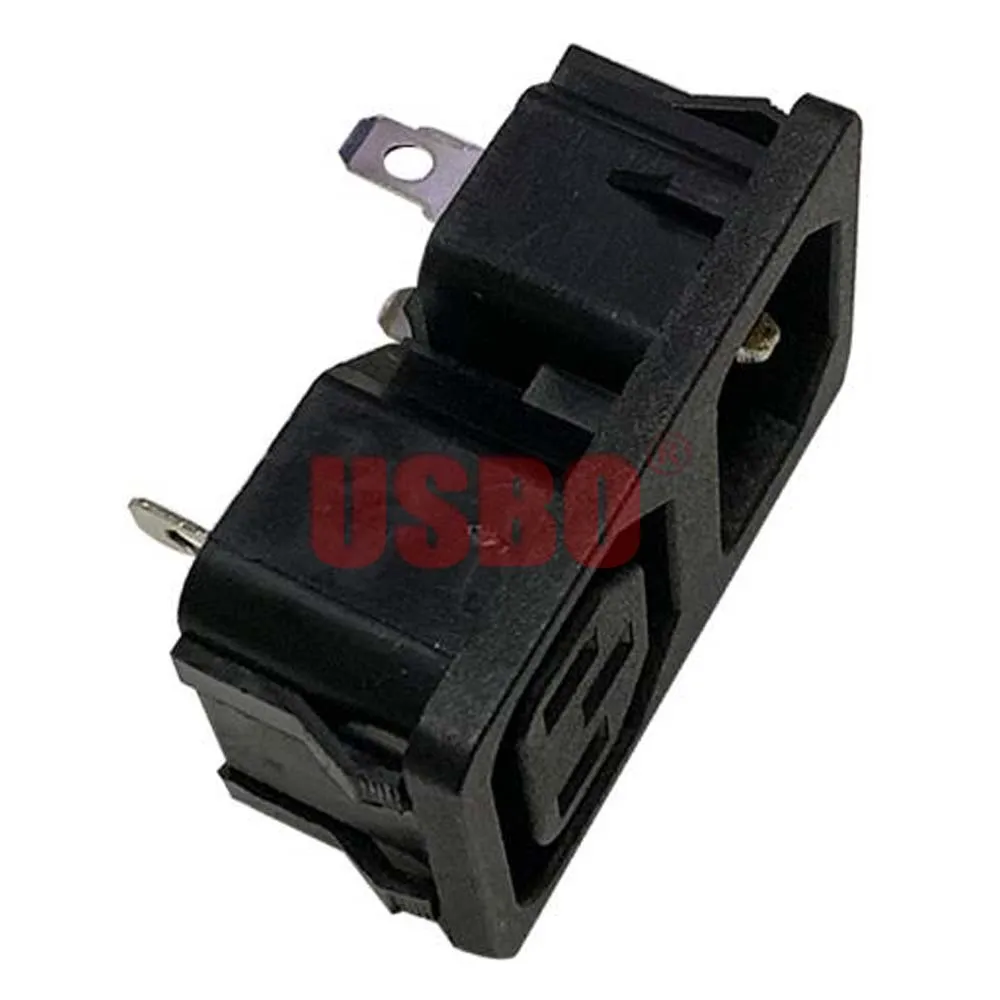 Универсальный черный медный 10А 250В AC Разъем питания IEC320-C13/C14 2 Jack PDU шасси сервер