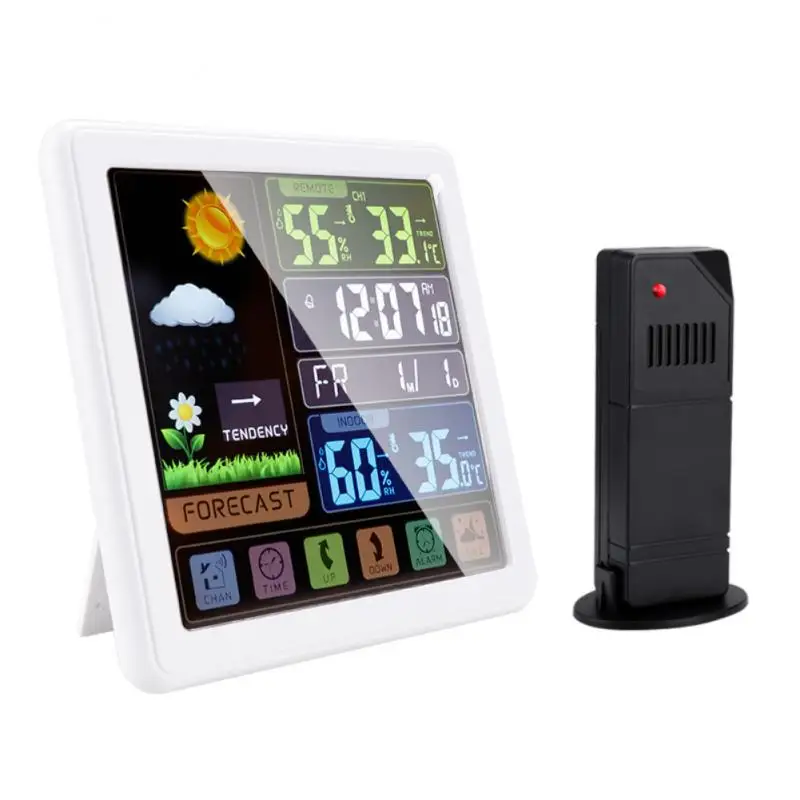 

TS 3310 Weather Station Indoor Outdoor LCD Wireless Sensor Thermometer Hygrometer Digital Alarm Clock Barometer Forecast Color