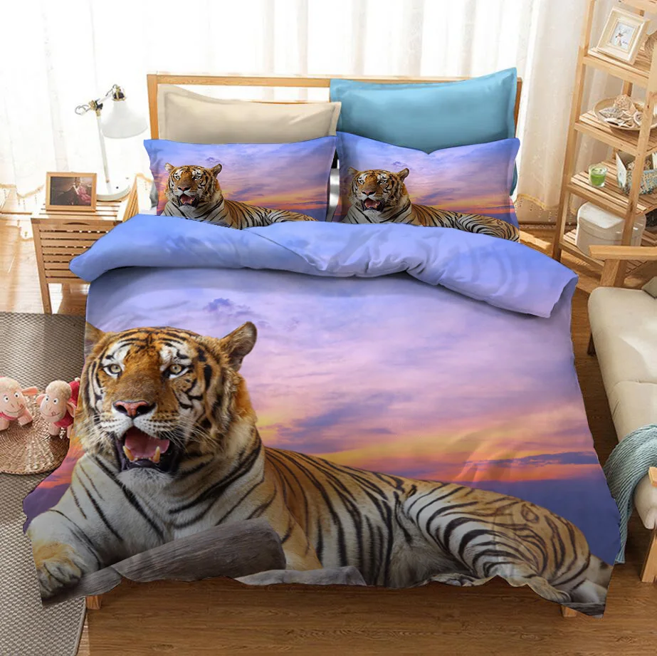 

Animal Tiger 3D Printed Bedding Set Duvet Covers Pillowcases Comforter Bedding Set Bedclothes Bed Linen