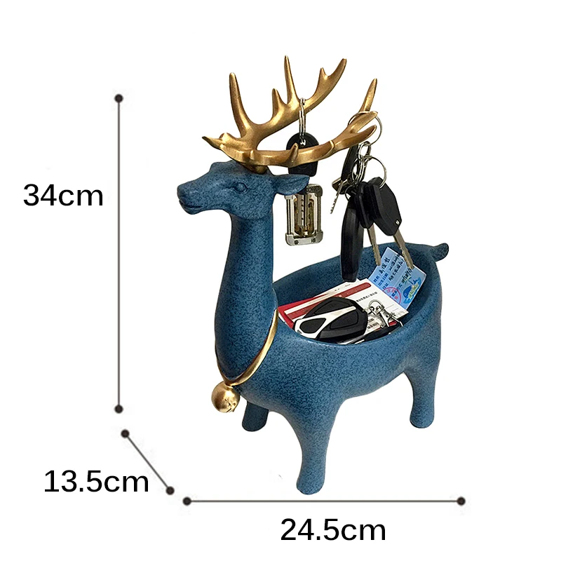 

Resin Art Home Entrance Decoration Ornaments Cute Deer Key Storage Accessories Key Storage Practical Storage Box For Living Room