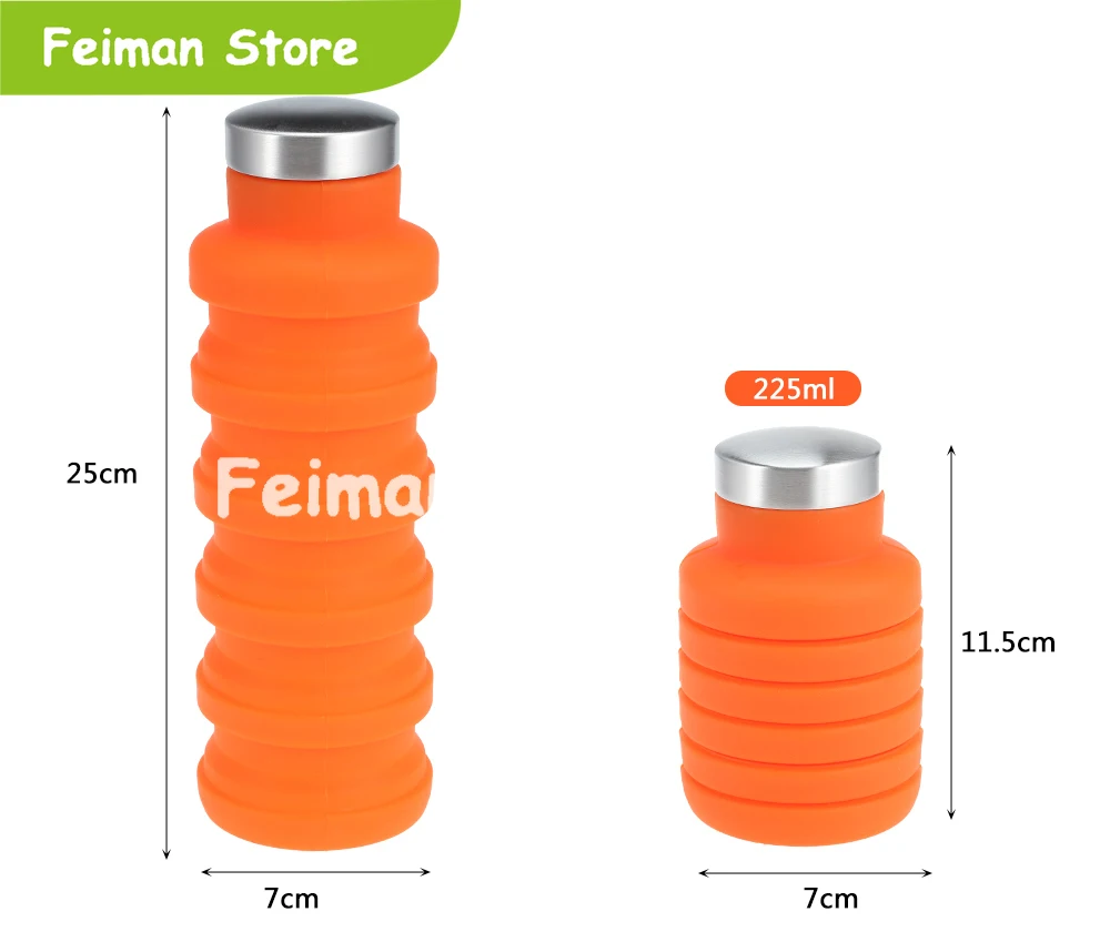 500 мл портативная силиконовая бутылка для воды Выдвижная складная кофе на