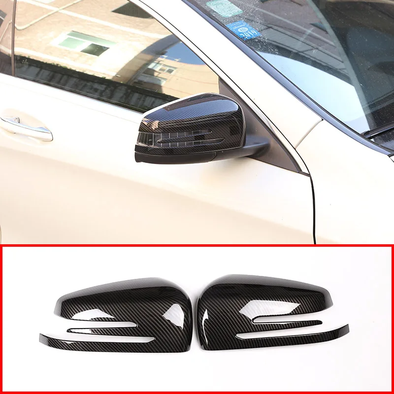 2pcs Carbon Fiber Side Rearview Mirror Cap Cover Trim for Mercedes Benz A B C E GLA Class W204 W212 ABS Plastic Car Accessories |