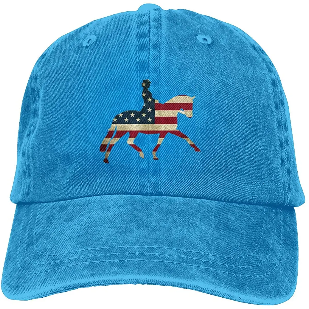 

USA Dressage American Unisex Vintage Adjustable Baseball Caps Cowboy Caps Blue