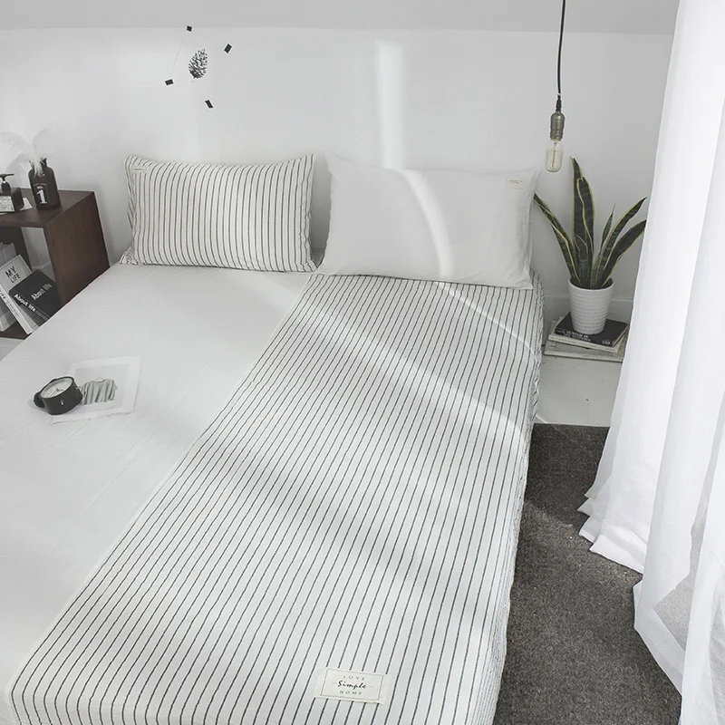 

2020 New Product 1pcs Bed Sheet 100% Cotton Mixed Colors Fitted Sheet Mattress Cover Four Corners with Elastic Band Bed Sheet