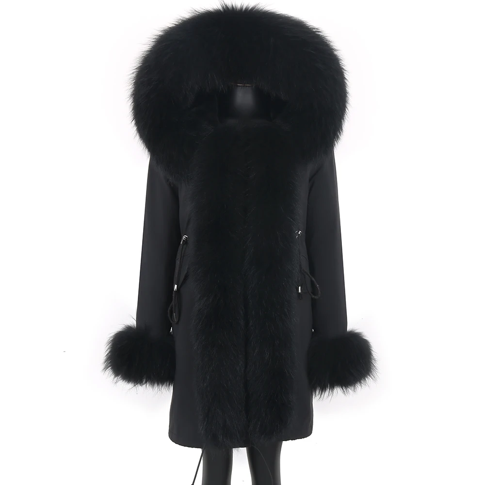 2021 Women Thick Loose Fashion Long Parkas Female Winter Jacket Big Fur Real Fur Coat Natural Real Fox Fur Collar Removable