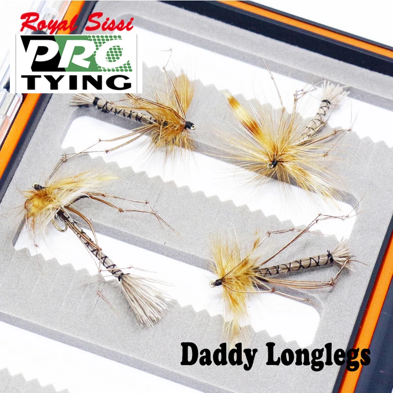 Professional hand tied 4pcs 14# daddy flies with longlegs trout fishing dry fly lures artificial Mosquito insect | Спорт и