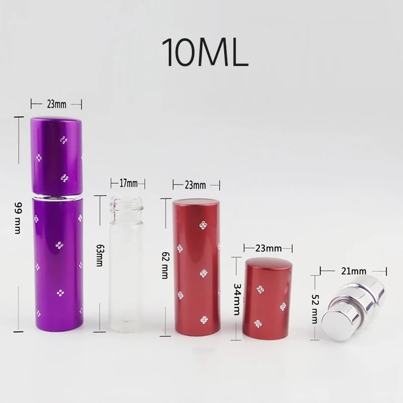 10 мл 1 шт. пустой флакон для духов с горячим насосом алюминиевый стеклянный