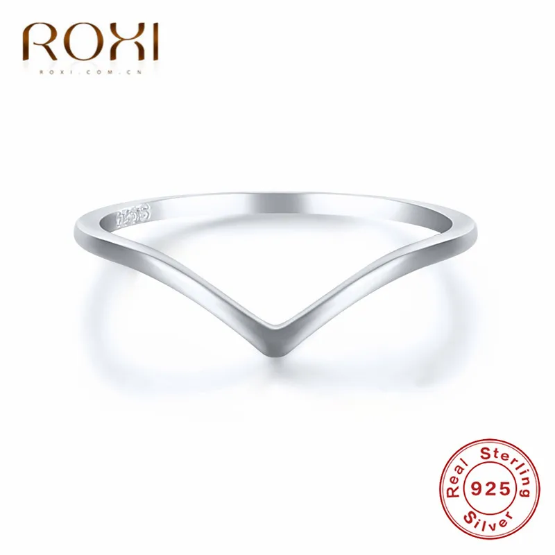 Женские серебряные геометрические кольца ROXI в минималистичном стиле простые