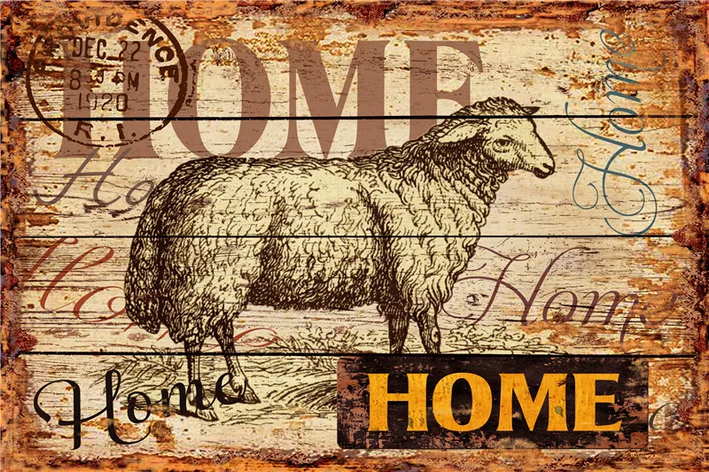 

Farmhouse Sign Plaque Vintage Decor Farm Animal Wall Posters on the Wall Cows Decorative Boards Fresh Eggs Chicken Horses Sheep