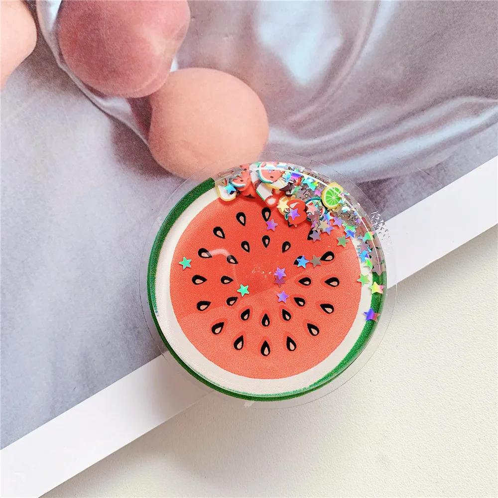 Мягкий Летний держатель для телефона с изображением фруктов и сыпучих песков