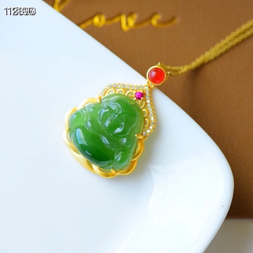 Женское винтажное ожерелье из серебра 925 пробы с нефритом