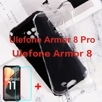 transparent phone case for ulefone armor 8 pro silicon case soft black tpu case for ulefone armor 8 5g 8pro tempered glass cover