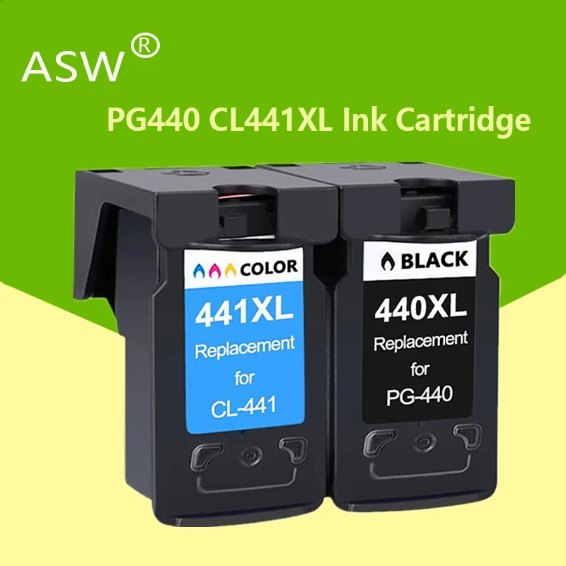

ASW 2PK PG440 CL441 Cartridge Replacement for Canon PG 440 CL 441 440XL Ink Cartridge for Pixma MG4280 MG4240 MX438 MX518 MX378