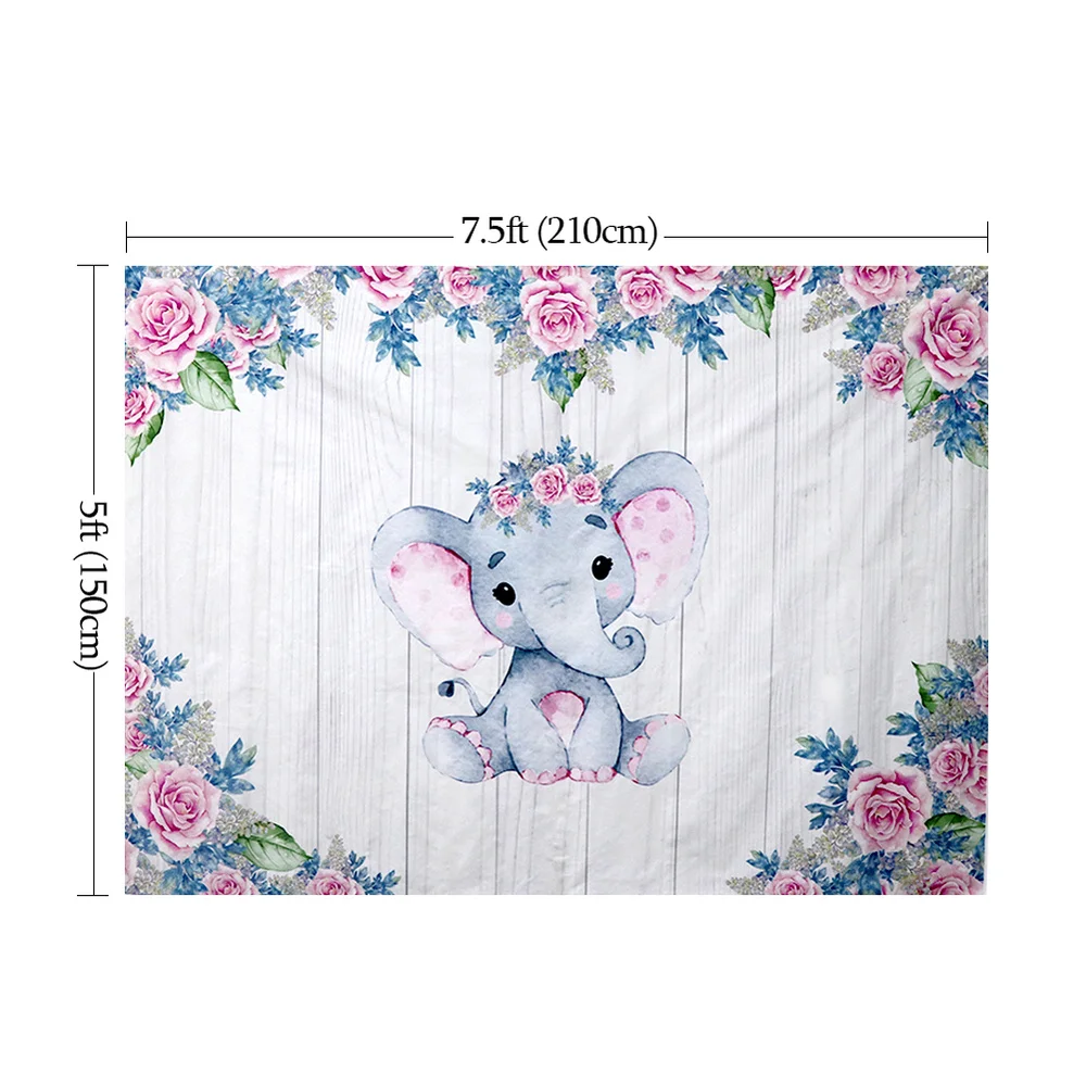 OHEART Baby Shower Party Elephant Backdrops for Photography Moon Star Banner Portrait Photo Studio | Дом и сад