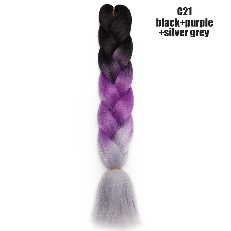 #99 Benahair, 24 дюйма, огромные косички, длинные, Омбре, Джамбо, синтетические косички, вязанные волосы, розовый, фиолетовый, синий, красный, наращивание волос, африканские для женщин - Цвет: #99