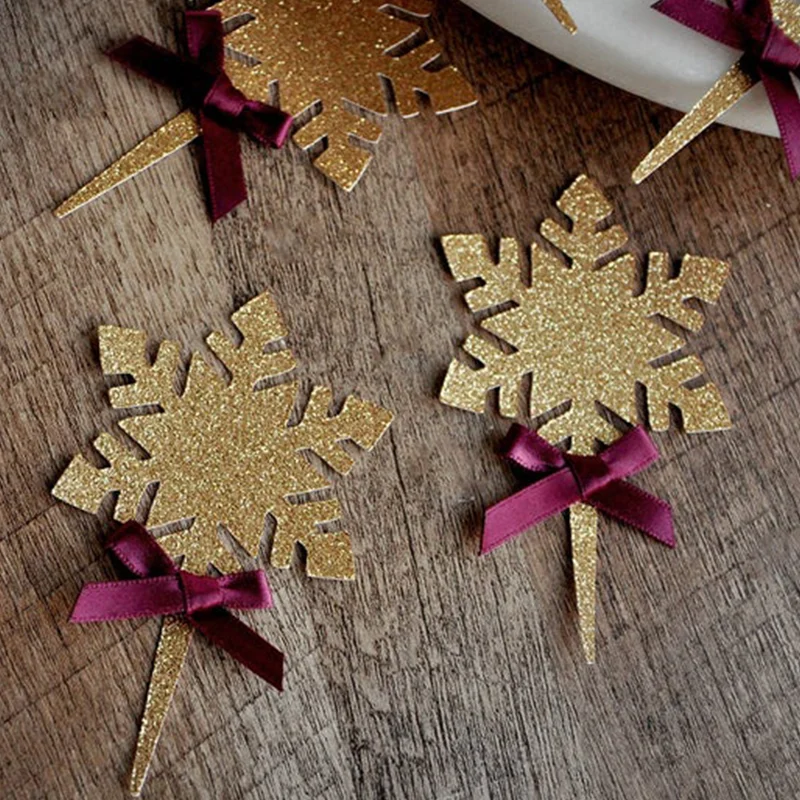 10 шт. вечерние снежинки для дня рождения Леденцы с блестками розовое золото
