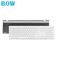 b o w super thin keyboard rechargeable full size wireless 2 4ghz stable connection whisper quiet scissor keys aluminum quality