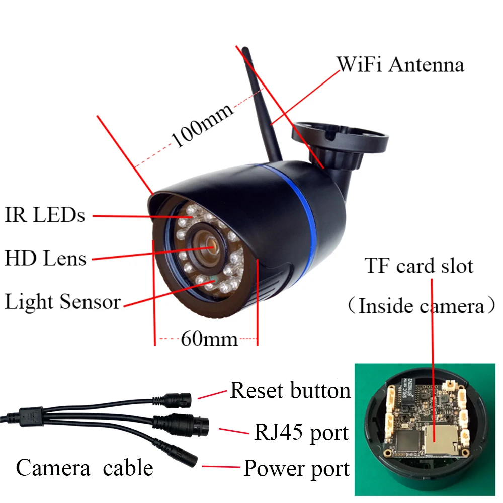 

Wireless Audio 5MP 2560x1920P WiFi IP Camera Waterproof Security Onvif P2P H.265 IR Night Vision Video Surveillance CCTV Camera
