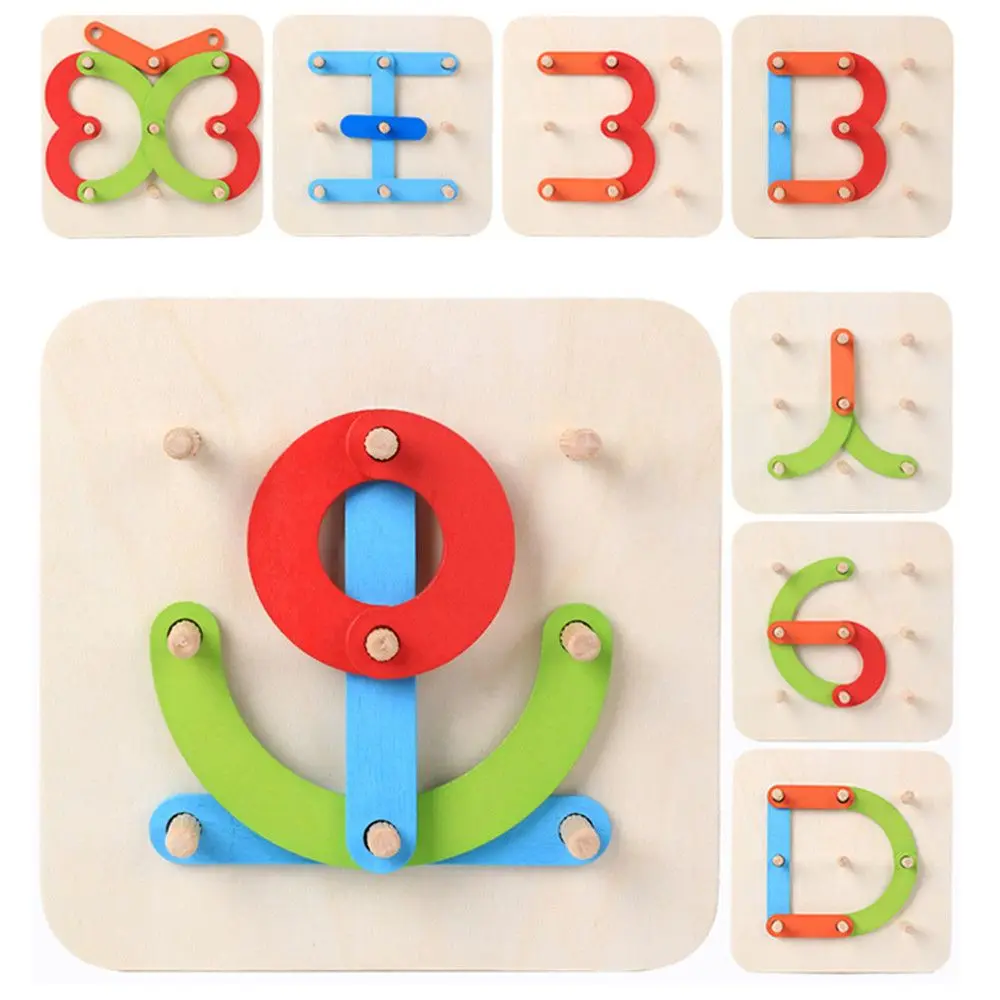 

Hobbies Matching Preschool Creative Wooden Nail Boards Game Educational Kids Math Toys Puzzle Toys