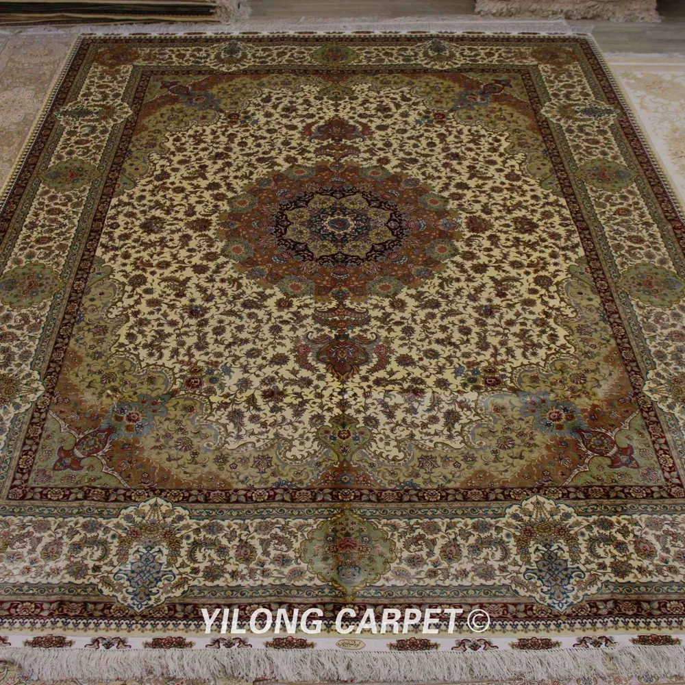 Beste Yilong 9'x12 'Perzische Handgemaakte Tapijt Grote Beige Vantage Perzische Tapijten Voor Verkoop (TJ107A)