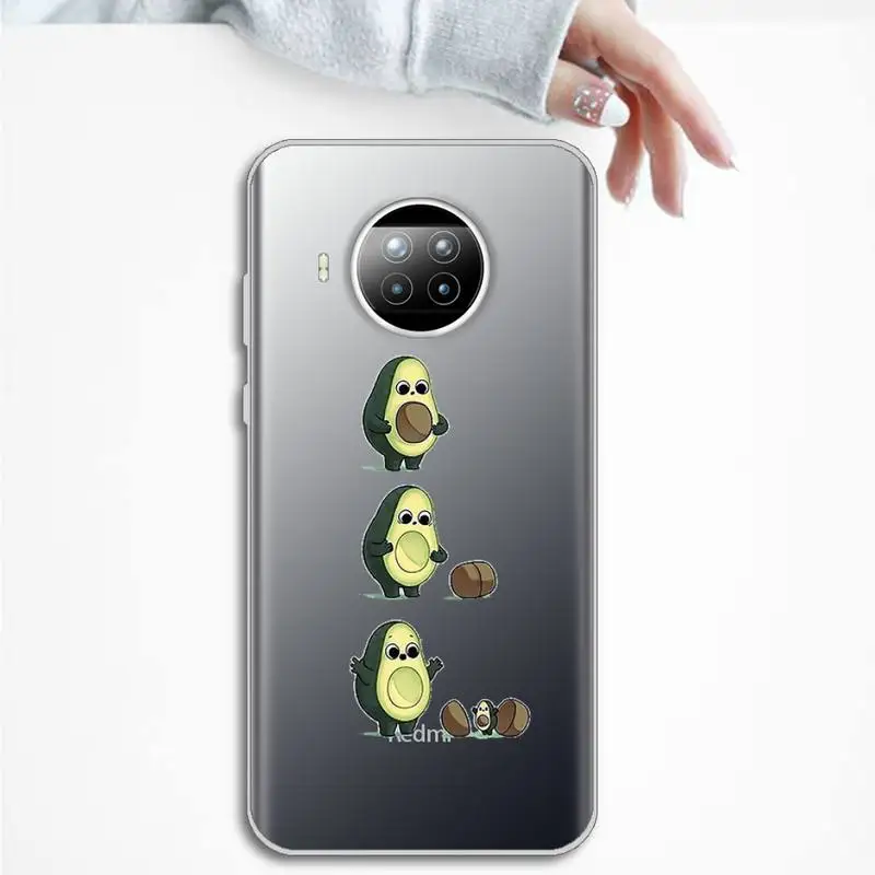 

Green Avocado Phone Case Transparent Clear for Xiaomi Redmi note 10 t 8 9 pro lite 11
