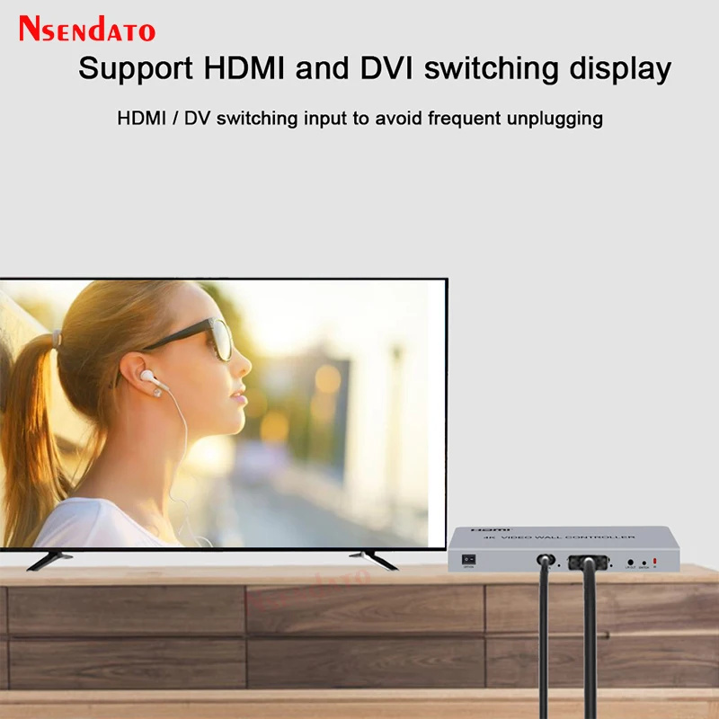 Настенный видеоконтроллер 2x2 1x2 1x3 1x4 2x1 3x1 4x1 4K DVI HDMI | Электроника
