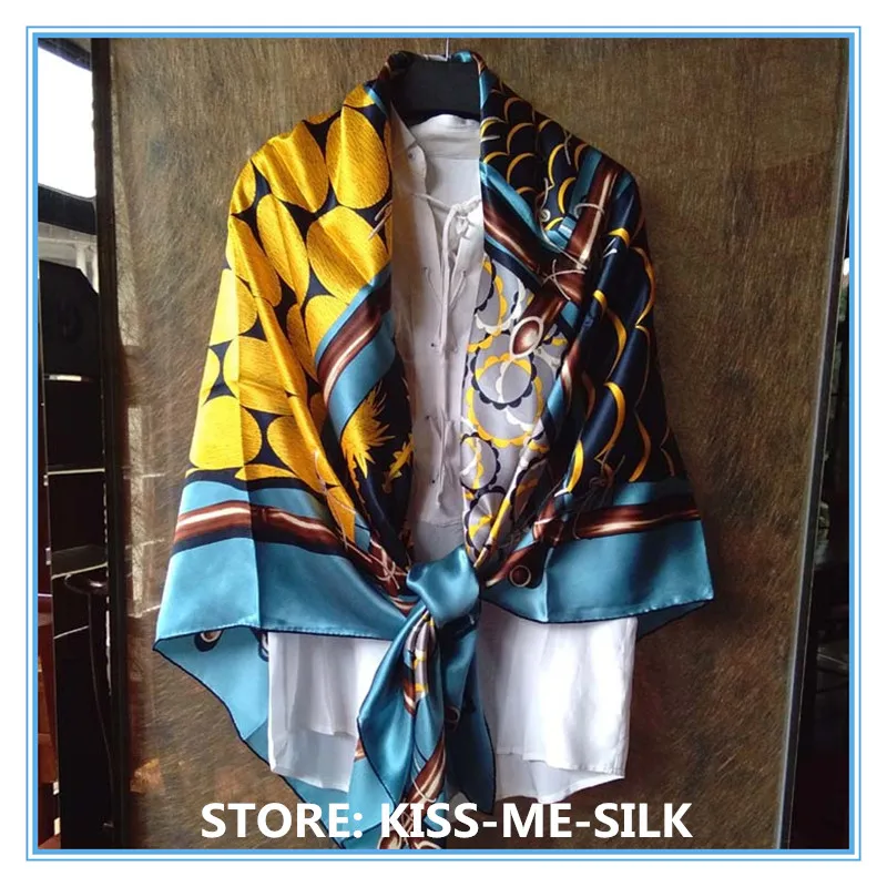 

KMS Outing-Pelican silk square scarf silk thick plain crepe satin ladies silk scarf shawl 140*140CM/95G